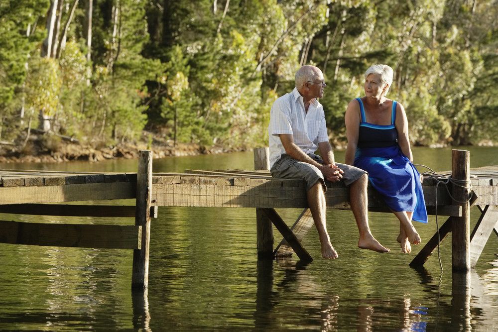 Older couple at end of dock